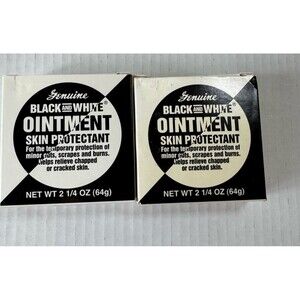 2 Pack Genuine Black and White Ointment Skin Protectant 2 1/4 Oz New Lot of 2